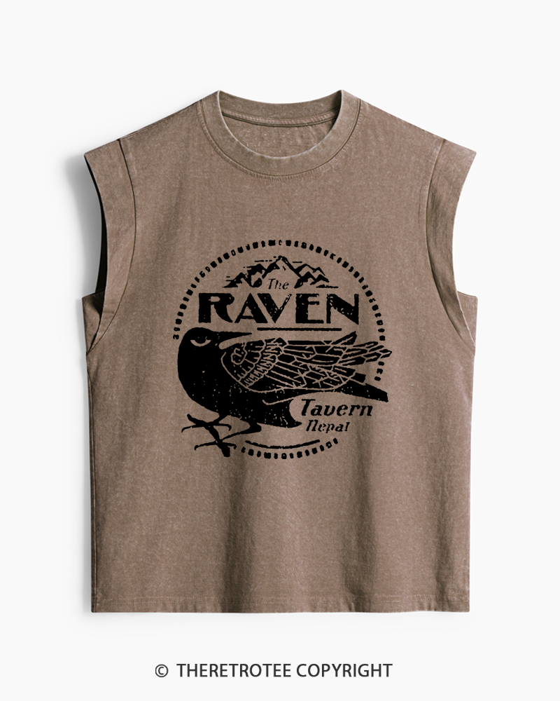 TheRetroTee Raven Tavern 1980s Washed Tank Top