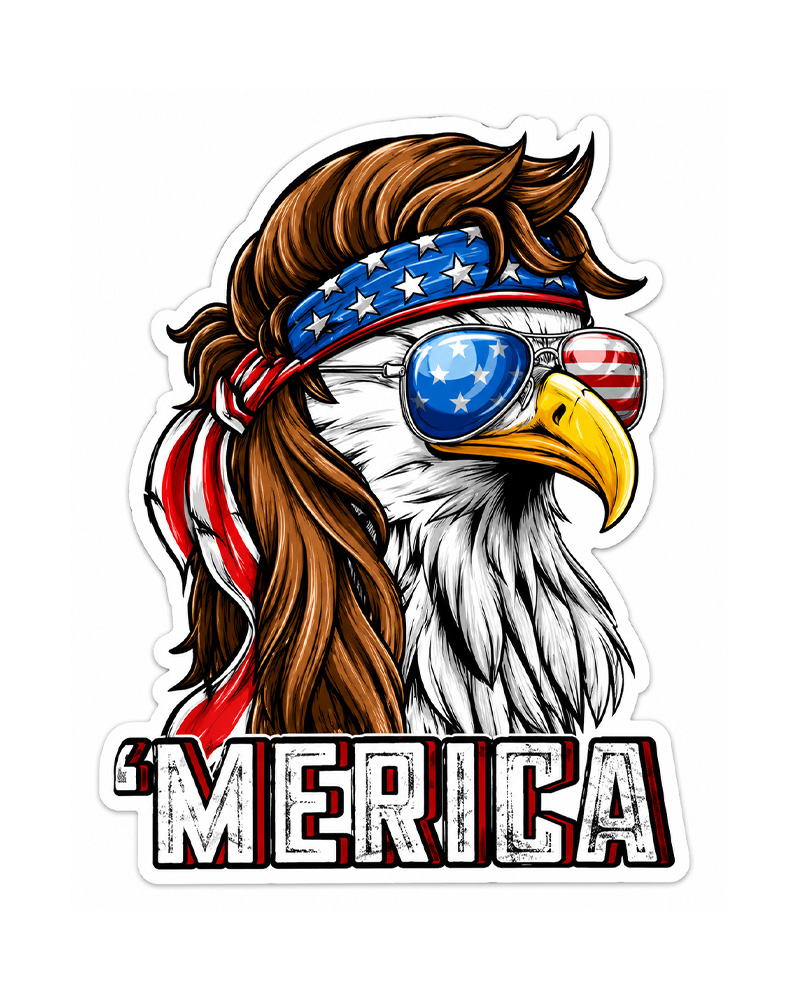 TheRetroTee USA Flag Patriotic 4th of July Sticker 
