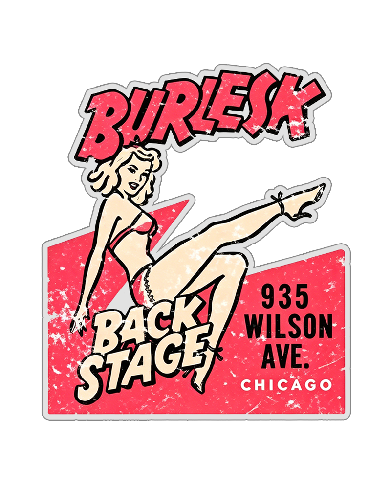 TheRetroTee Vintage 1950's Burlesque Chicago Retro Sticker
