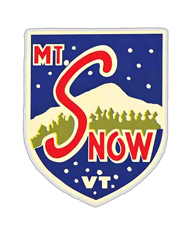TheRetroTee Vintage 1950's Style Mt. Snow Vt Vermont Snow Skiing Retro Sticker