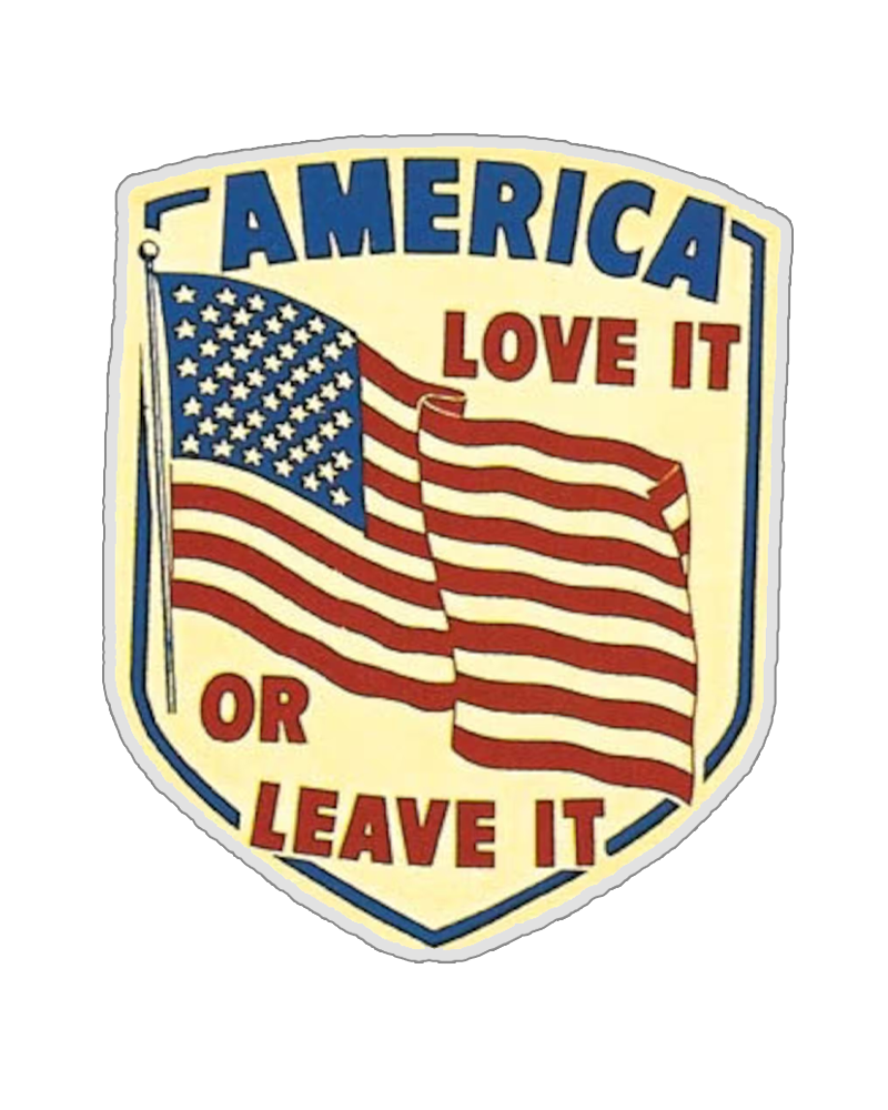 TheRetroTee Vintage 1960's Style America Love It Or Leave It Usa Retro Sticker