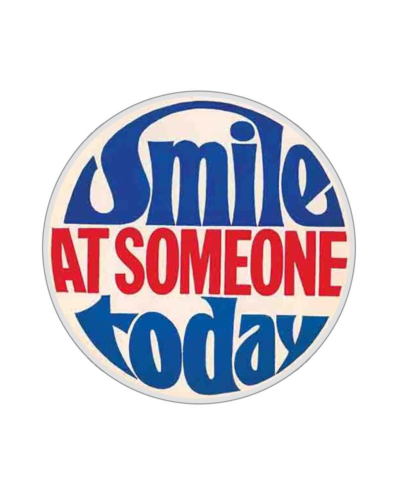 TheRetroTee Vintage 1970's Style Smile At Someone Today Retro Retro Sticker