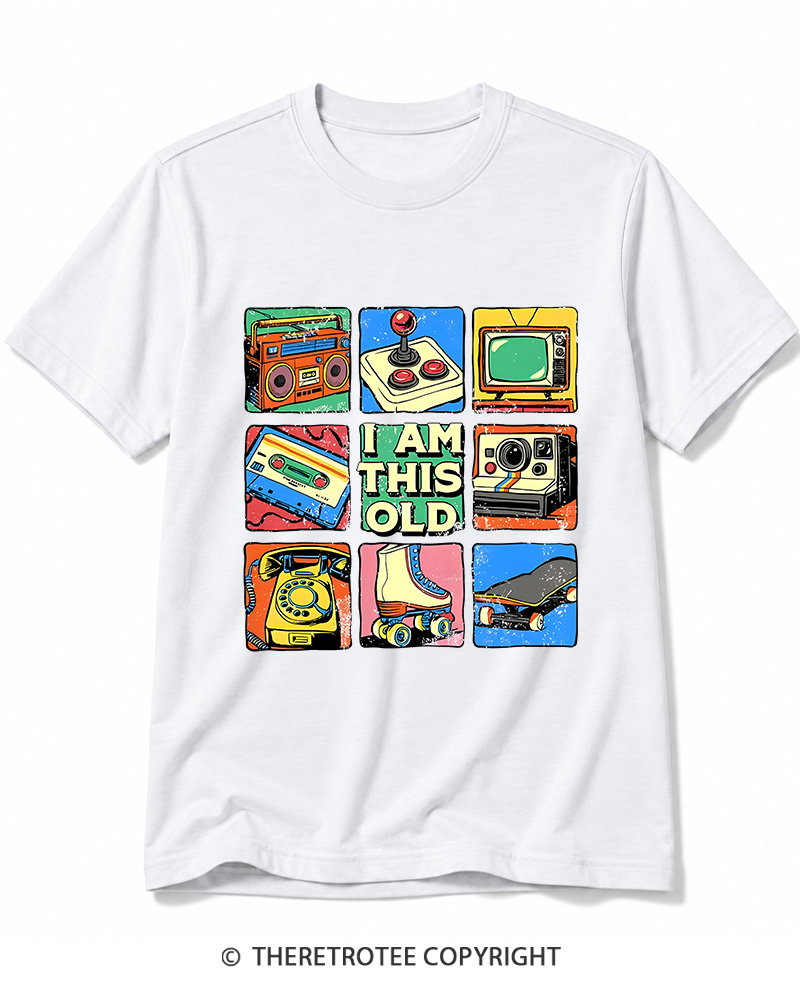 TheRetroTee I Am This Old Vintage Nostalgia Cassette Tape 1980s Cotton T-Shirt