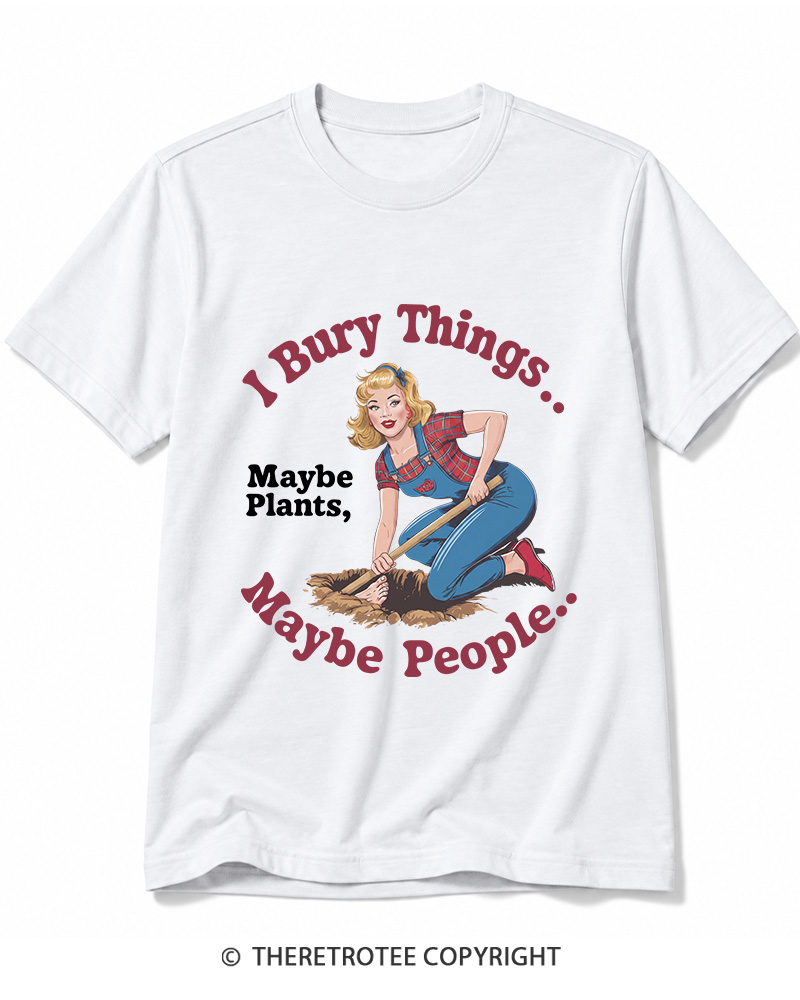 TheRetroTee I Bury Things 1970s Cotton T-Shirt