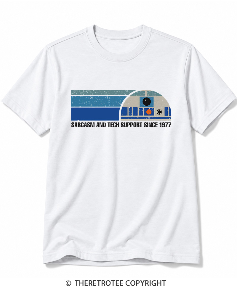 TheRetroTee Sarcasm And Tech Support 1970s Cotton T-Shirt