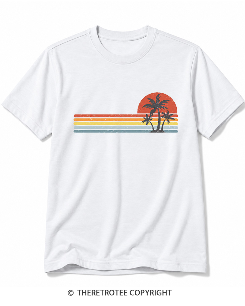 TheRetroTee Tropical Island 1980s Cotton T-Shirt