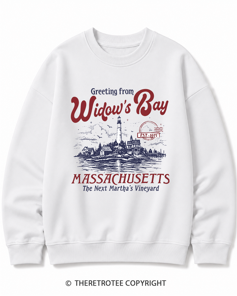 TheRetroTee Getting On Widow’s Bay 1980s Halloween Cotton Sweatshirt