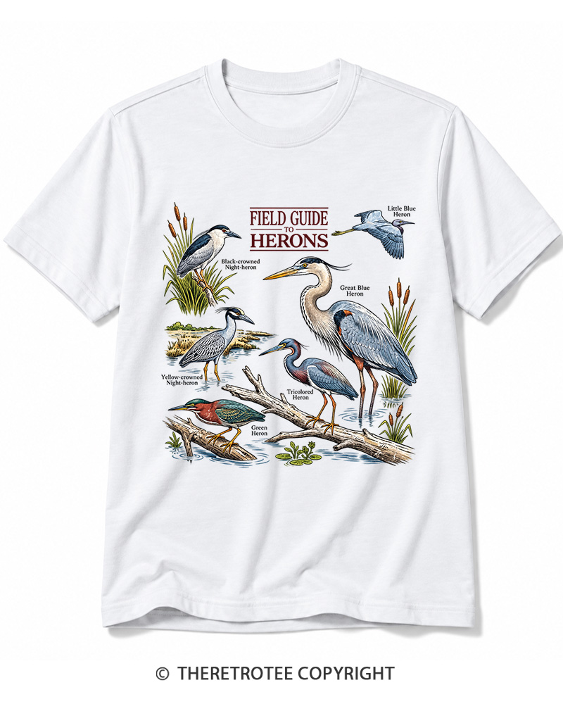 TheRetroTee Ivory Birdwatching Graphic 1990s Cotton T-Shirt