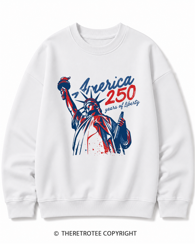 TheRetroTee 250 Years Of Liberty Retro 1776 Cotton Sweatshirt