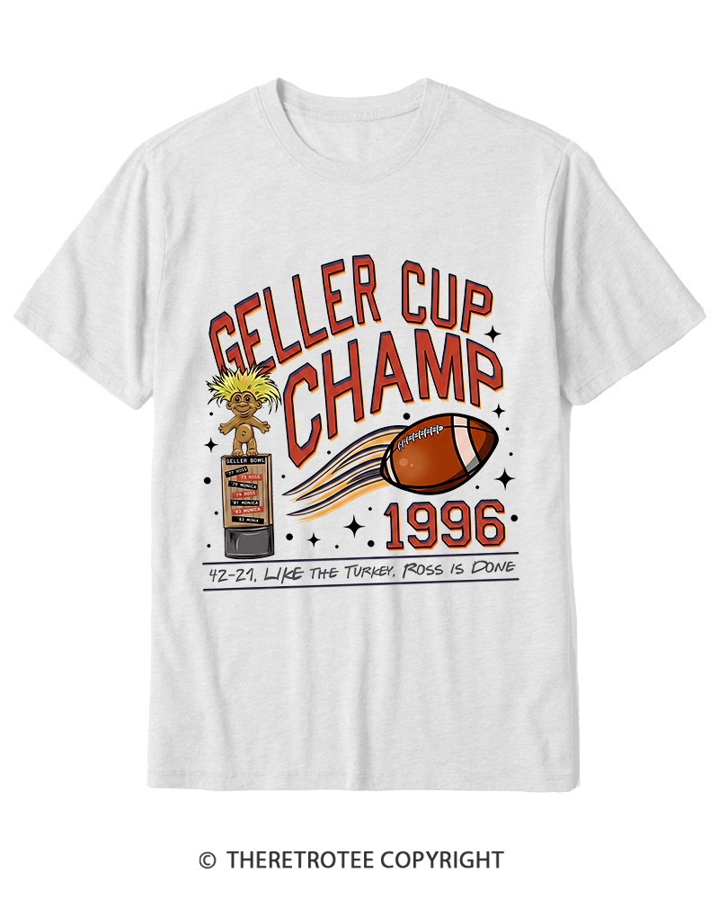 TheRetroTee Geller Bowl 1990s Cotton T-Shirt