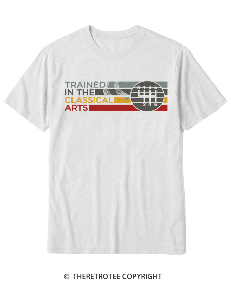 TheRetroTee Trained In The Classical Arts Speed Manual Transmission 1980s Cotton T-Shirt