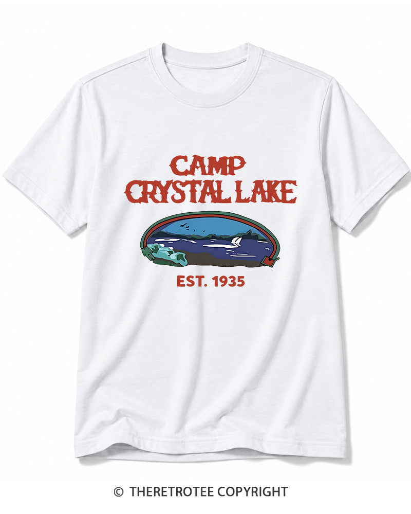 TheRetroTee Camp Crystal Lake Voorhees Horror Cotton T-Shirt