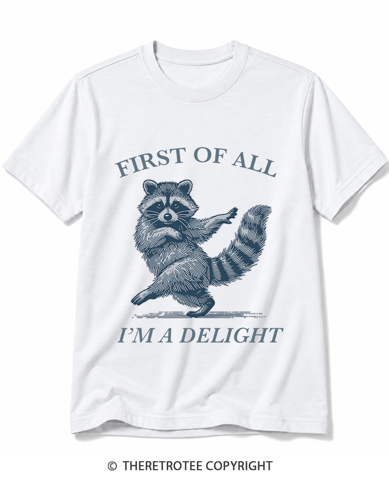 TheRetroTee First Of All, I'm A Delight 1980s Cotton T-Shirt