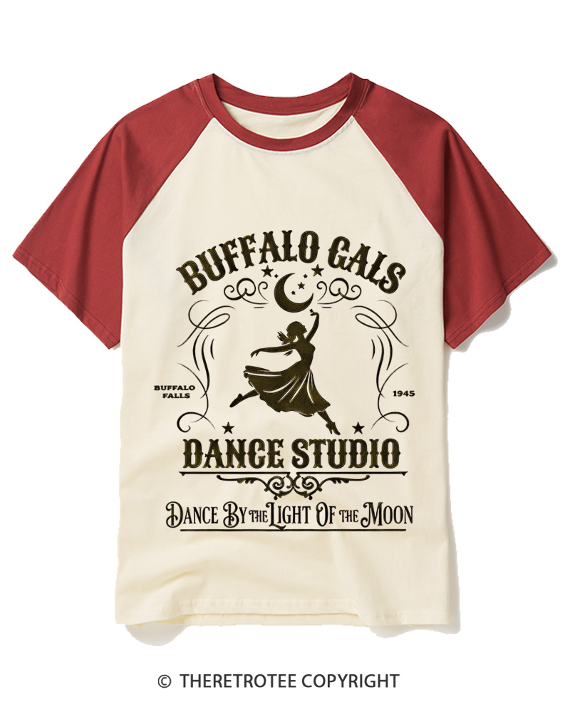 TheRetroTee Dance By The Light Of The Moon 1940s Raglan Baseball T-Shirt