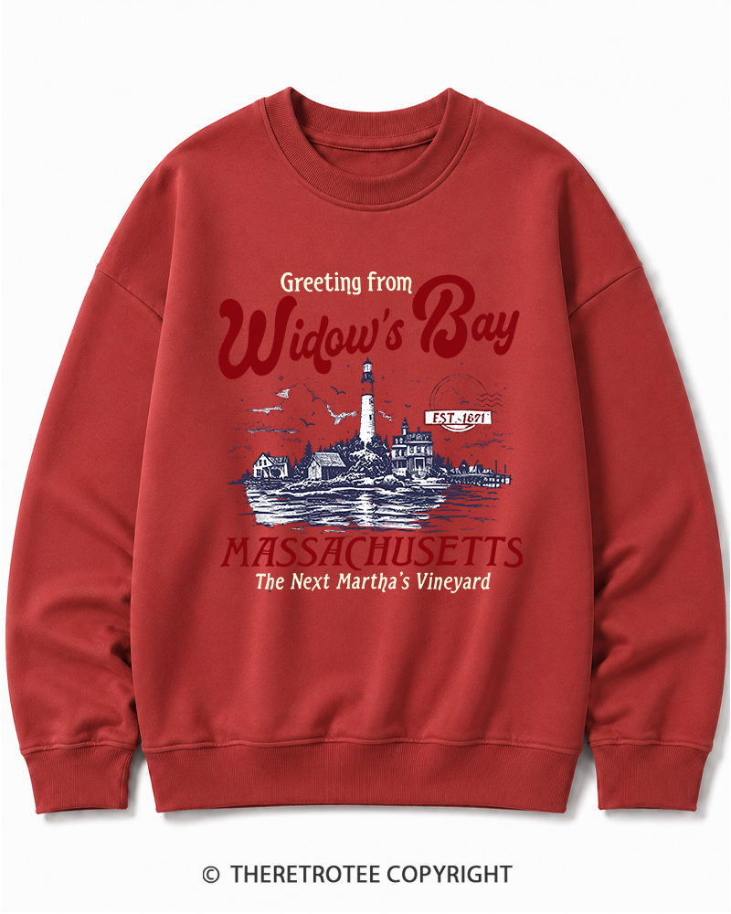 TheRetroTee Getting On Widow’s Bay 1980s Halloween Cotton Sweatshirt
