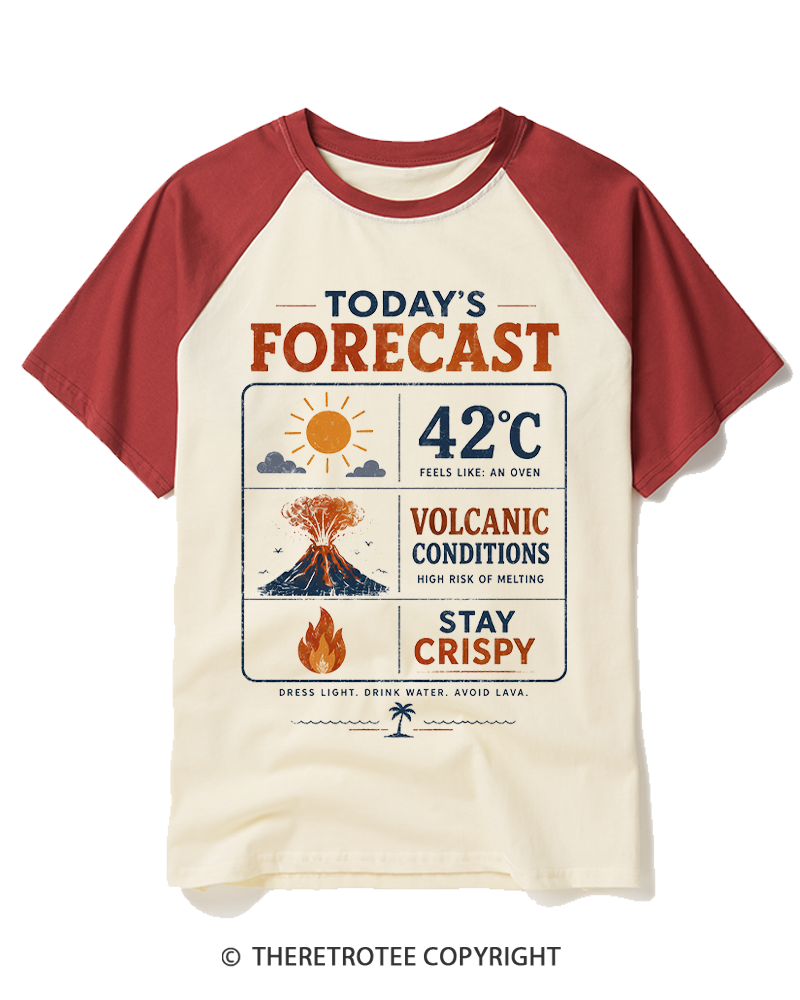 TheRetroTee Today's Forecast Heatwave Raglan Baseball T-Shirt