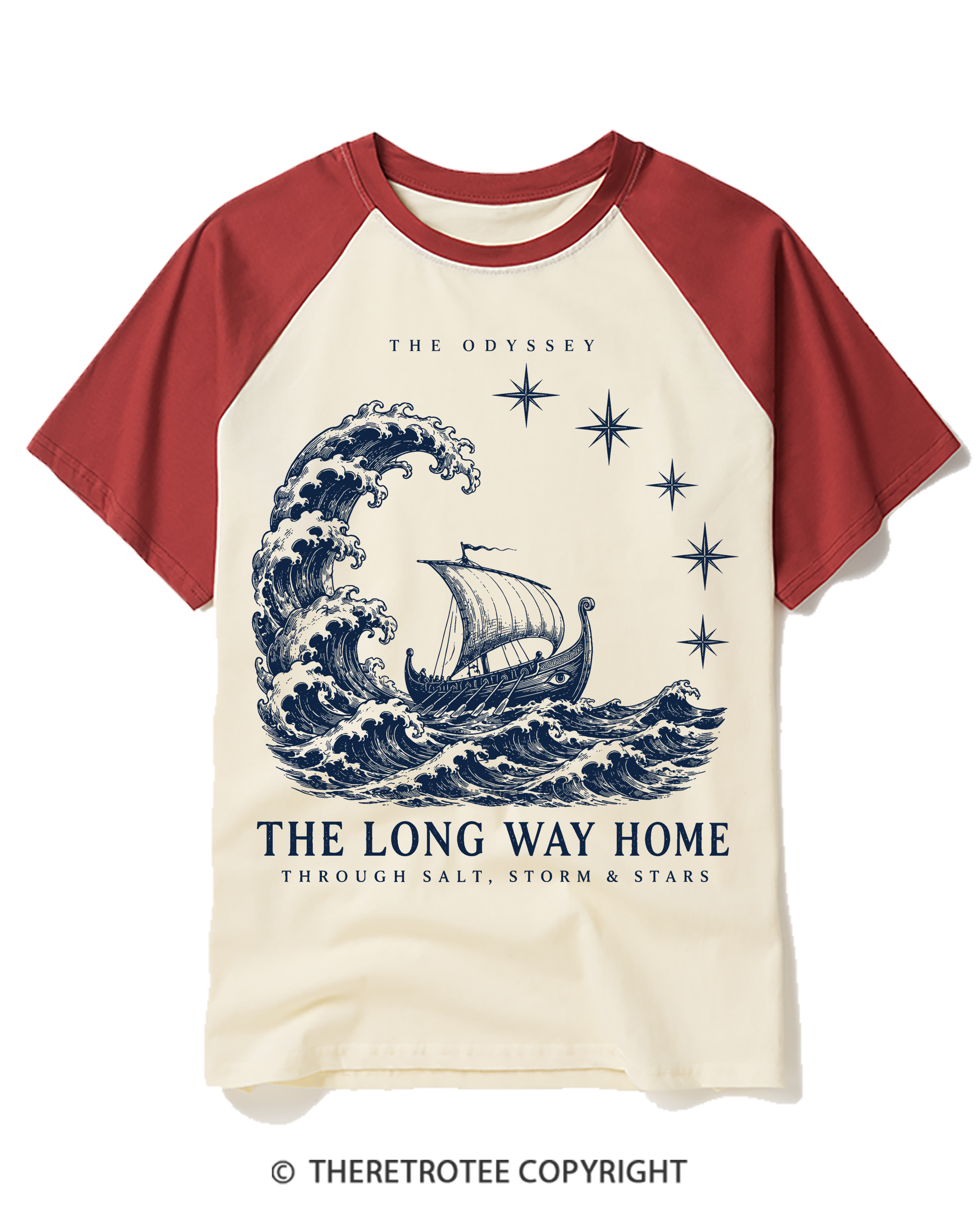 TheRetroTee Classical the Odyssey Raglan Baseball T-Shirt