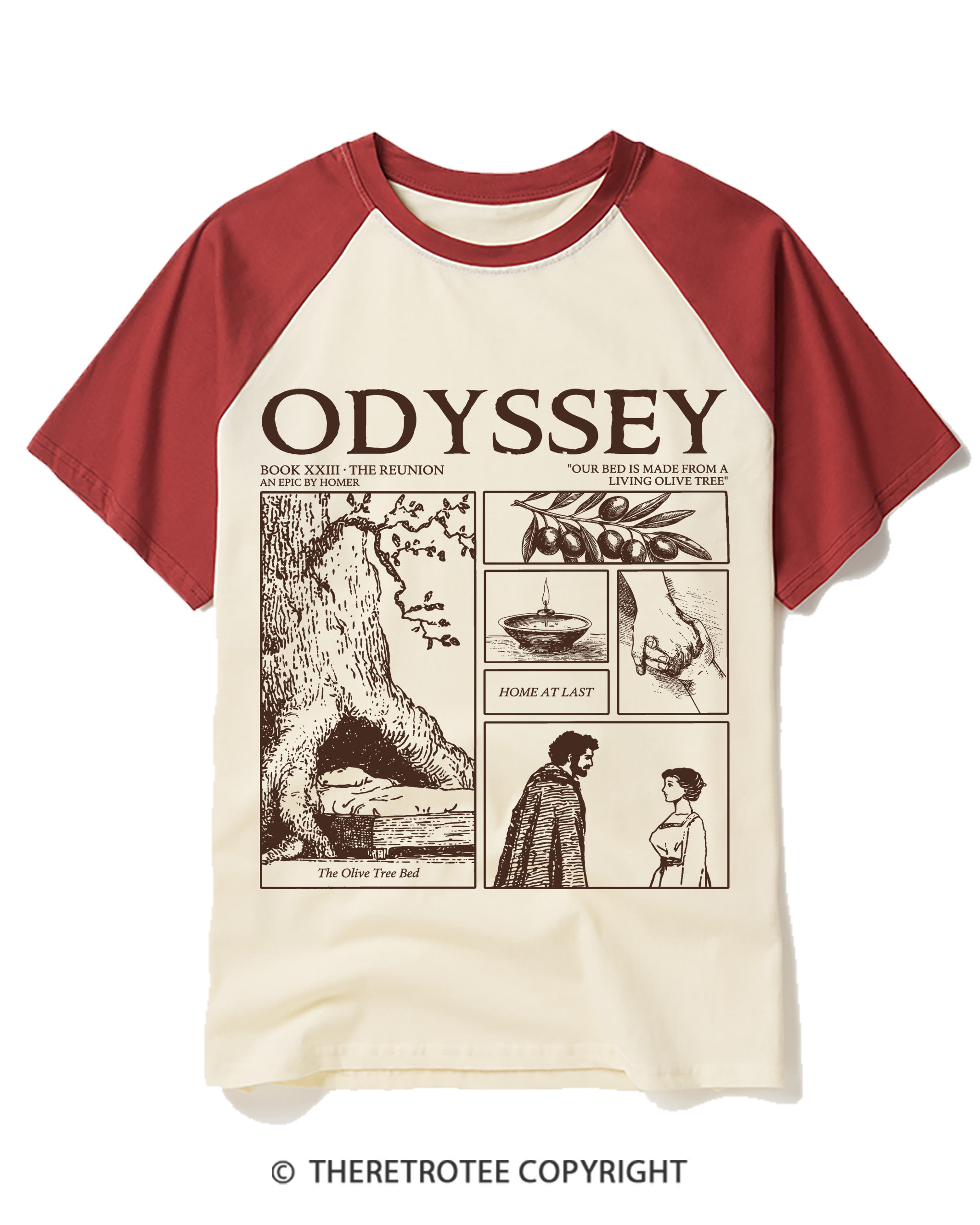 TheRetroTee Vintage Odyssey Raglan Baseball T-Shirt