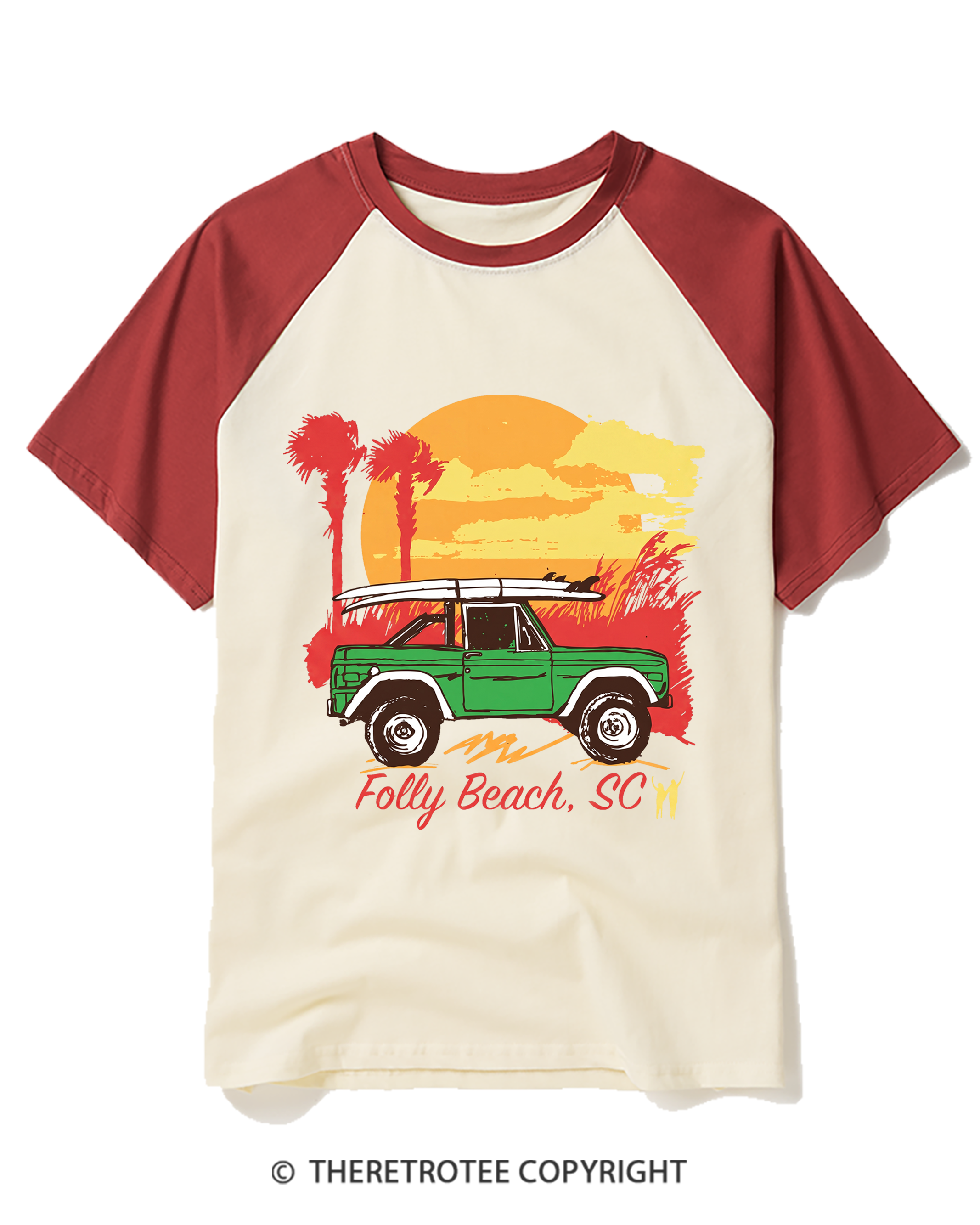 TheRetroTee Rosarito Mexico Raglan Baseball T-Shirt