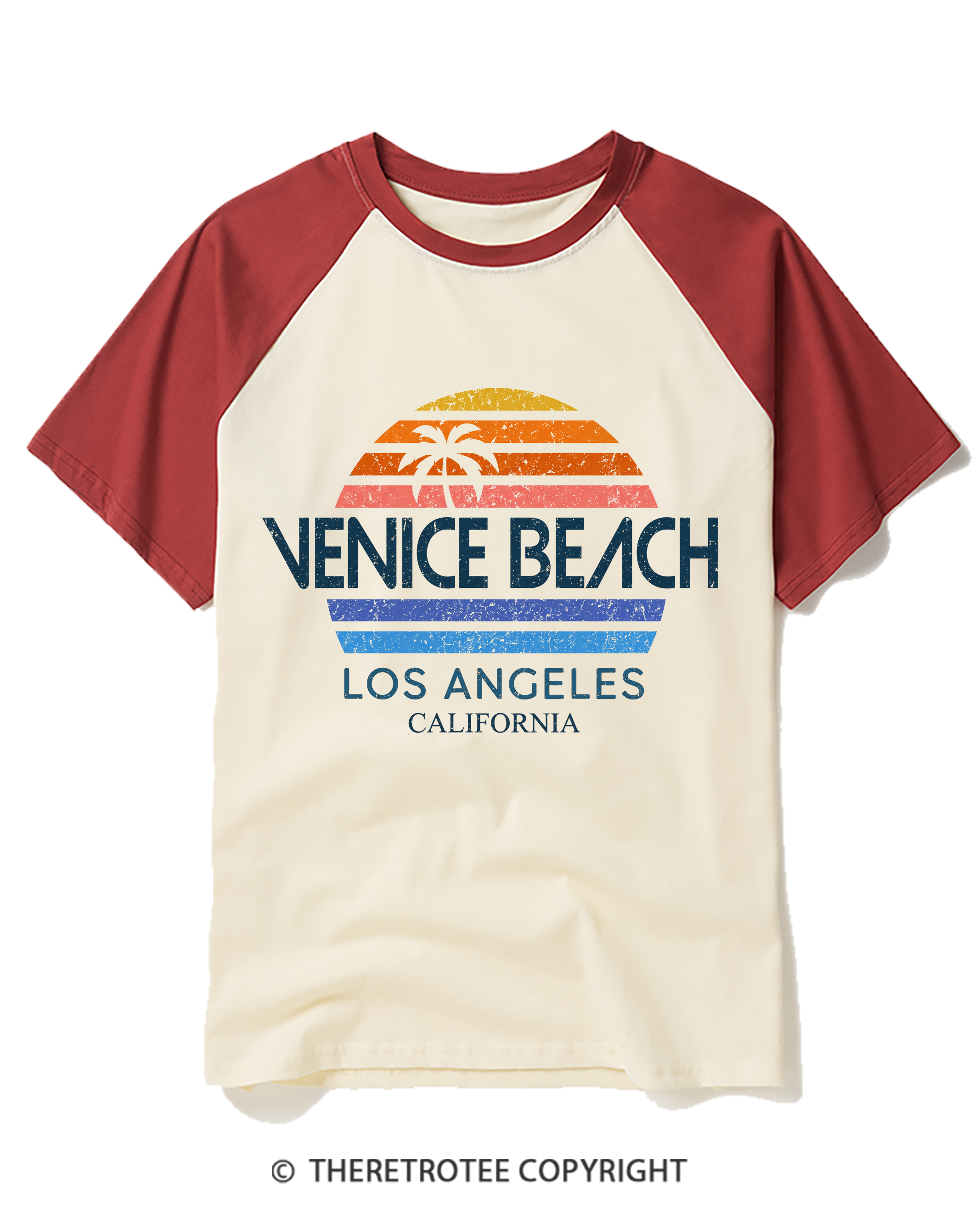 TheRetroTee Venice Beach Baseball T-Shirt