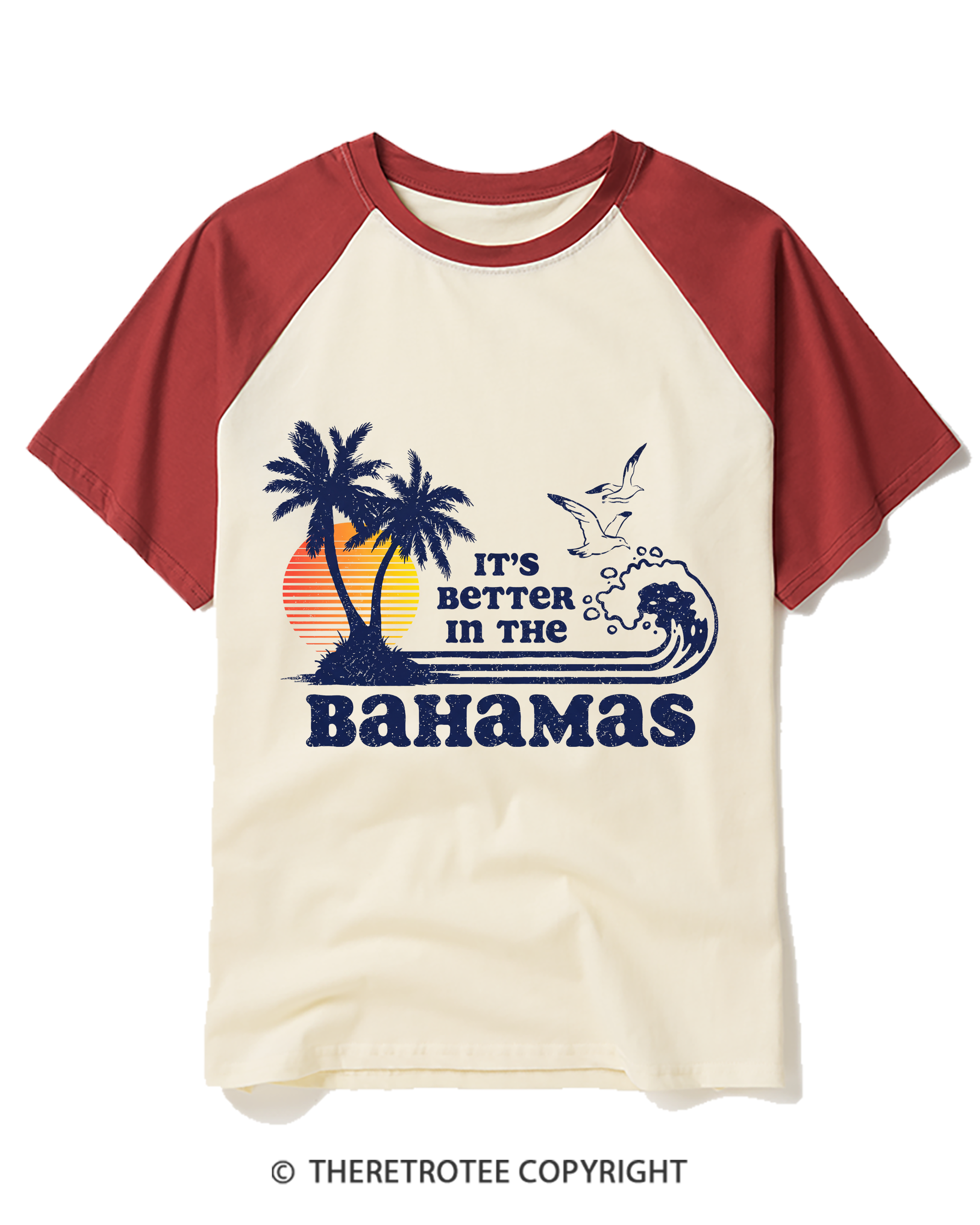 TheRetroTee It's Better in the Bahamas Raglan Baseball T-Shirt