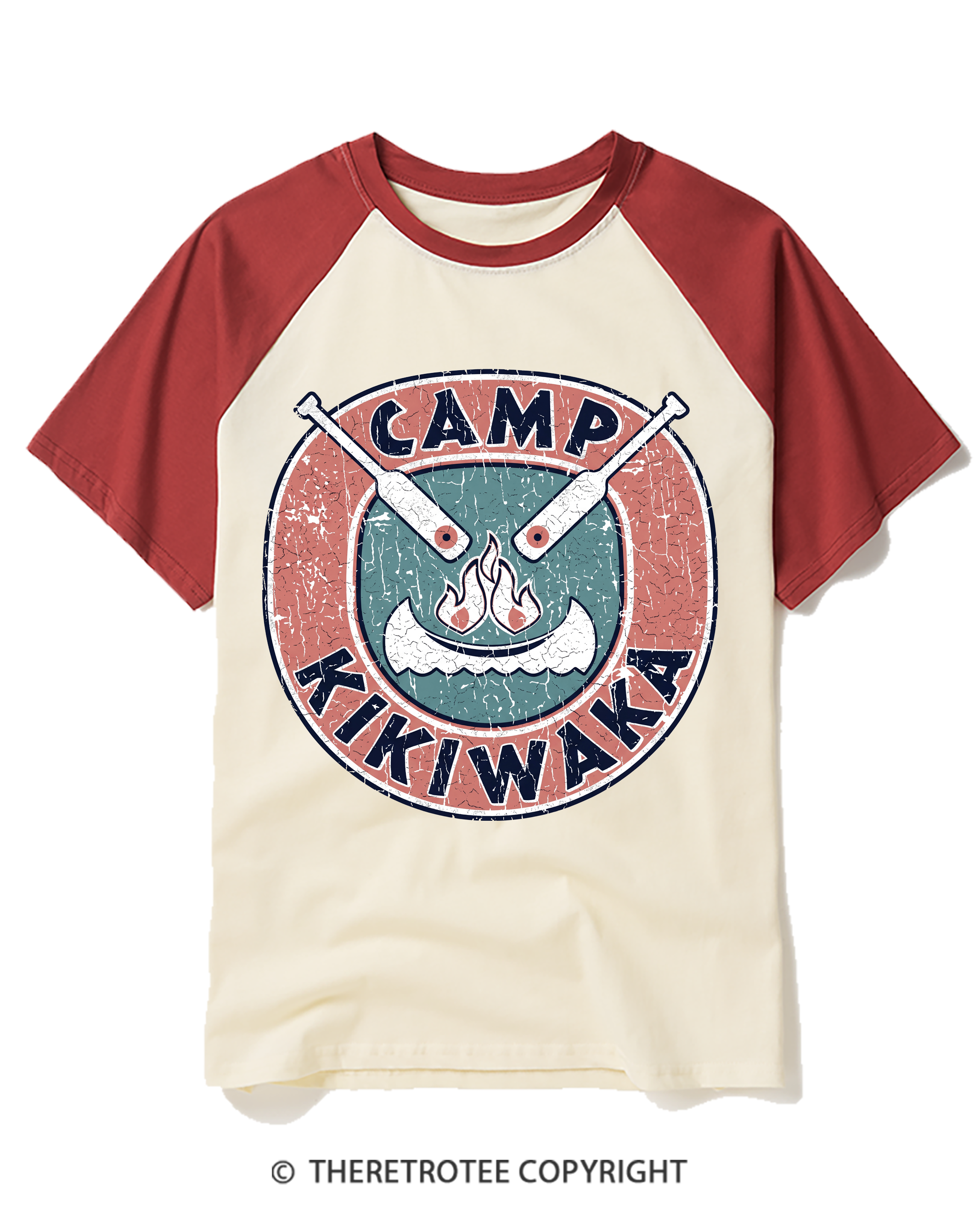 TheRetroTee Camp Kikiwiha Raglan Baseball T-Shirt