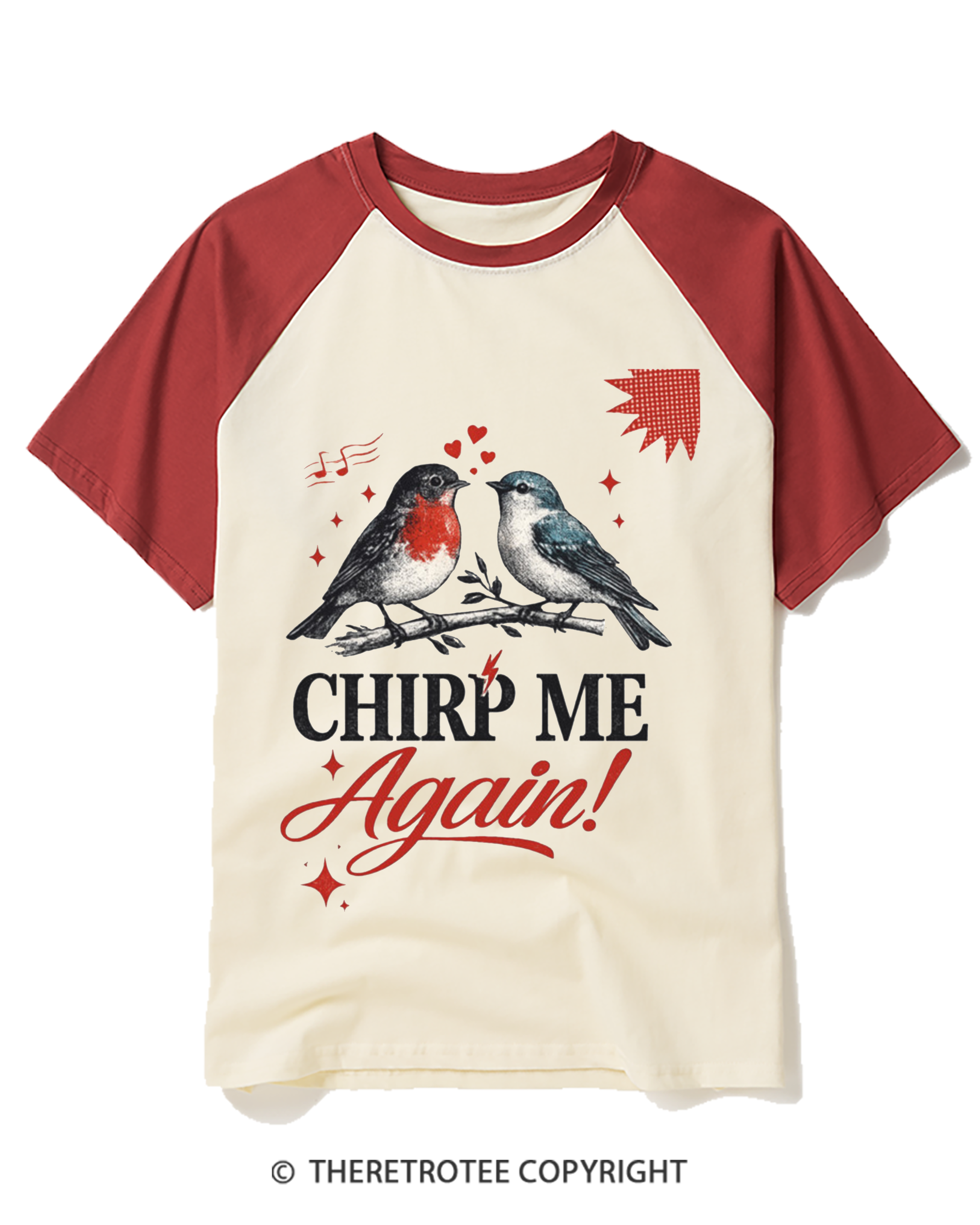 TheRetroTee Chirp Me Again Raglan Baseball T-Shirt