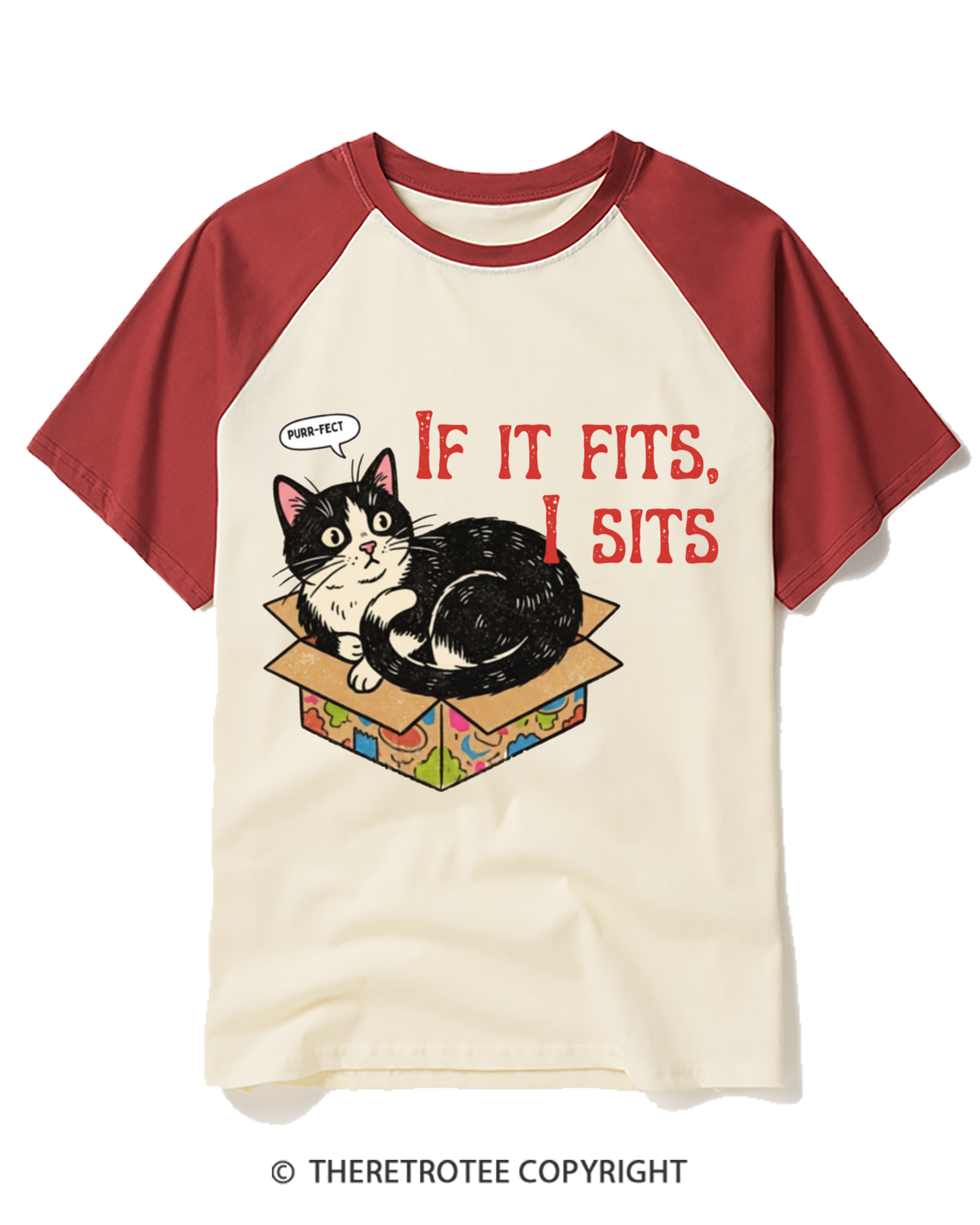 TheRetroTee If It Fits I Sits Raglan Baseball T-Shirt