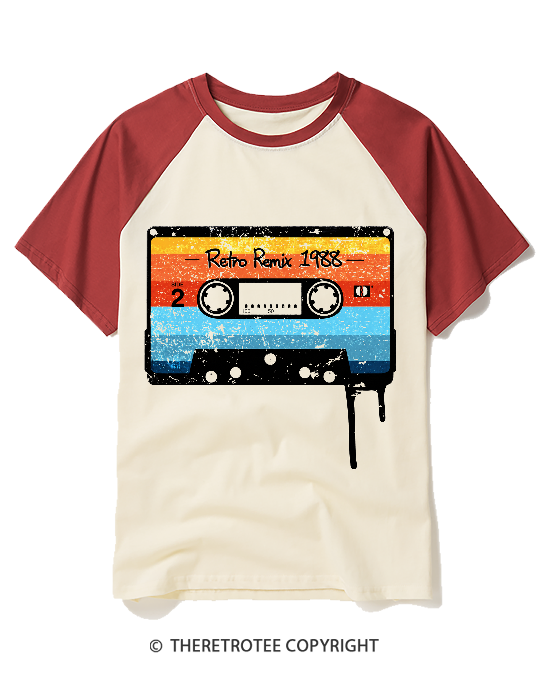 TheRetroTee Retro Remix 1988 Raglan Baseball T-Shirt