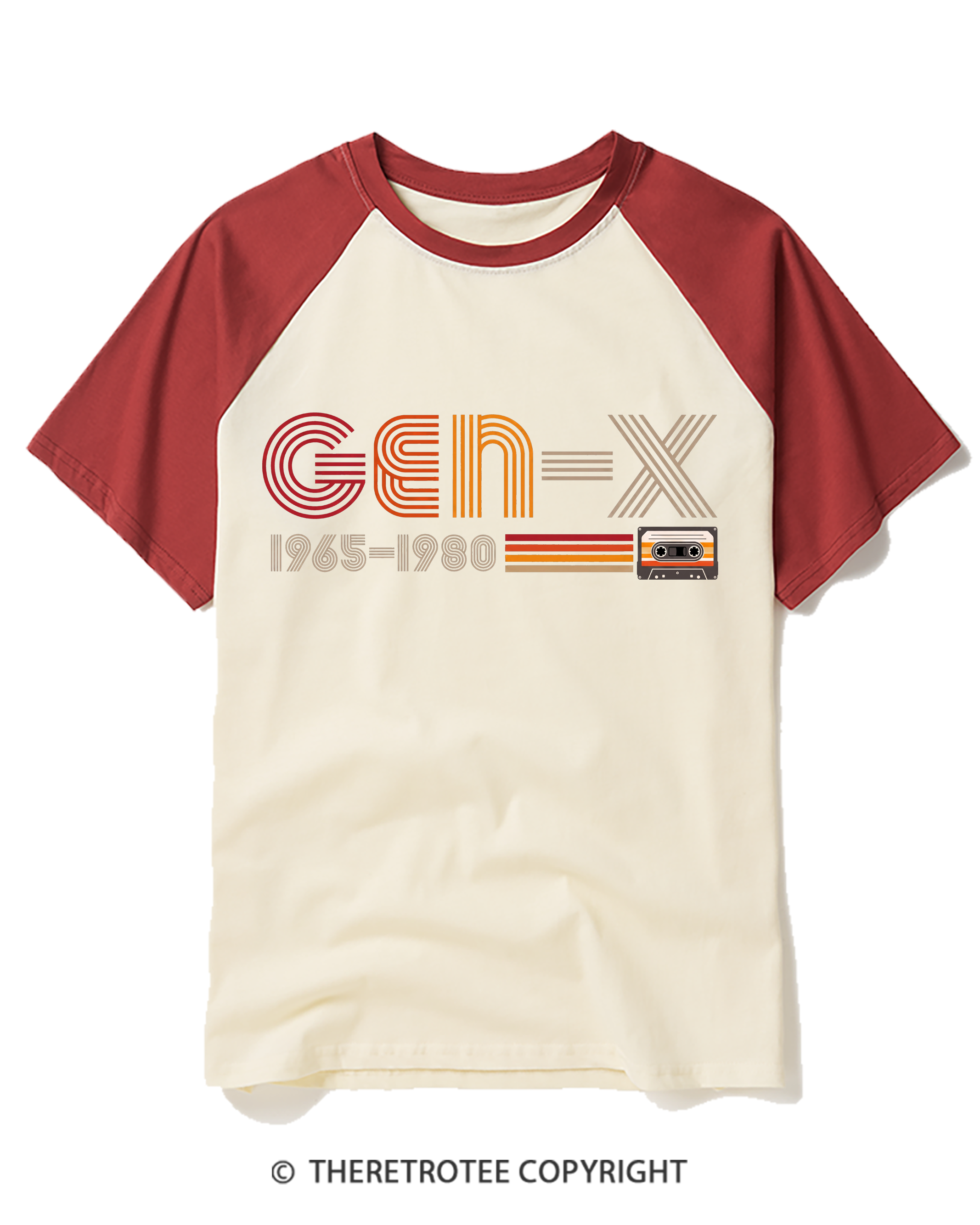 TheRetroTee Retro Gen X Raglan Baseball T-Shirt