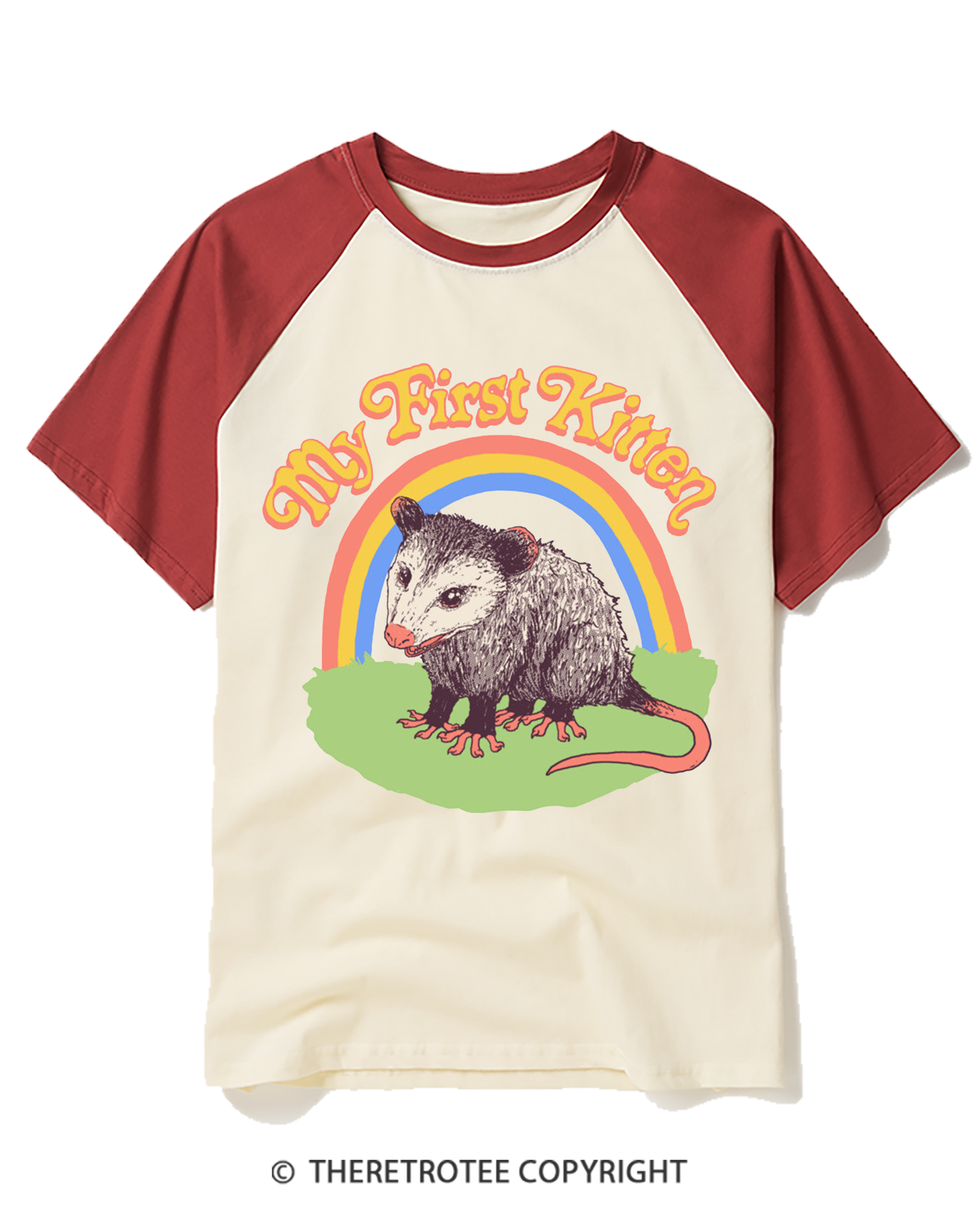 TheRetroTee My First Kitten Raglan Baseball T-Shirt