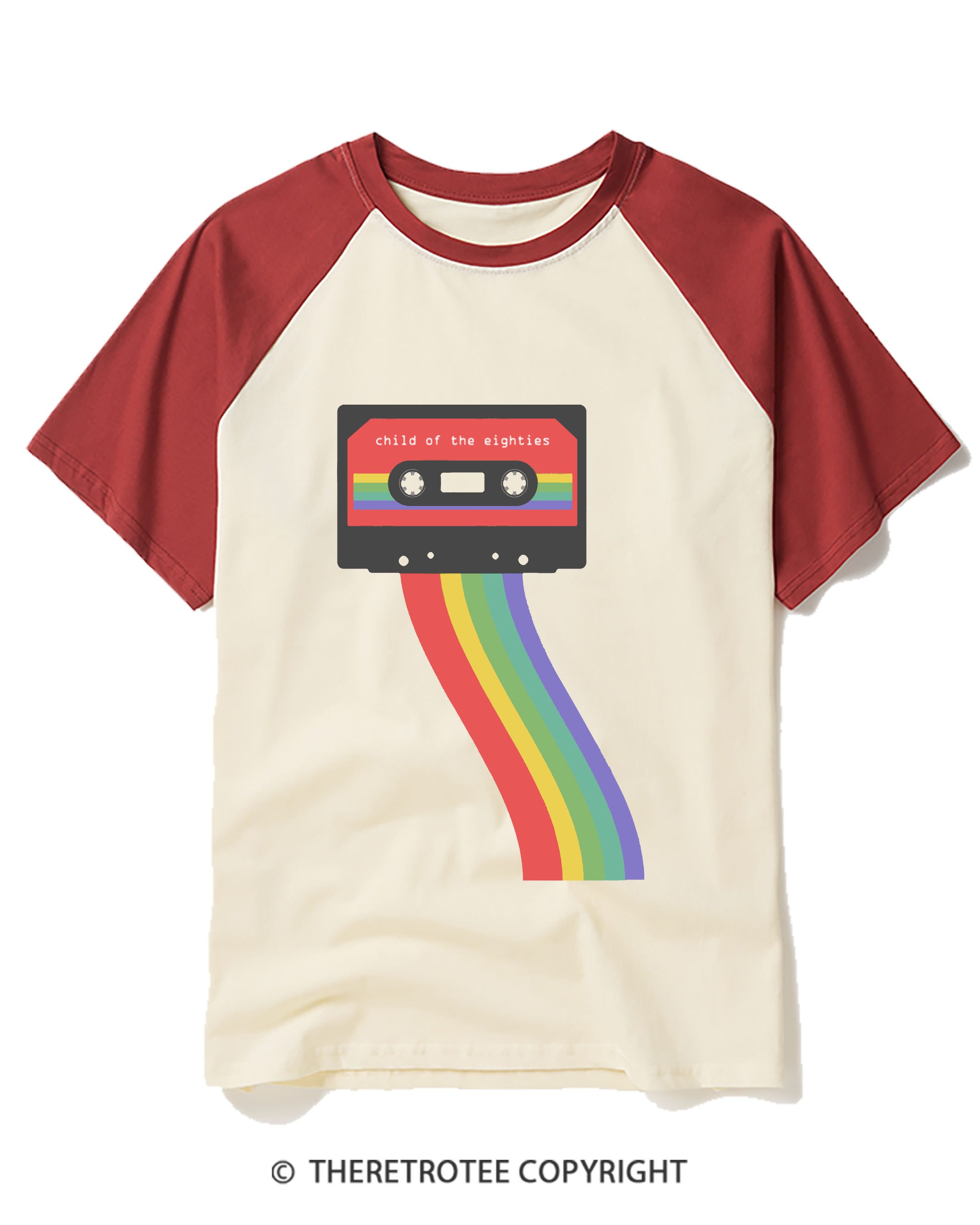 TheRetroTee Child Of The Eighties Raglan Baseball T-Shirt