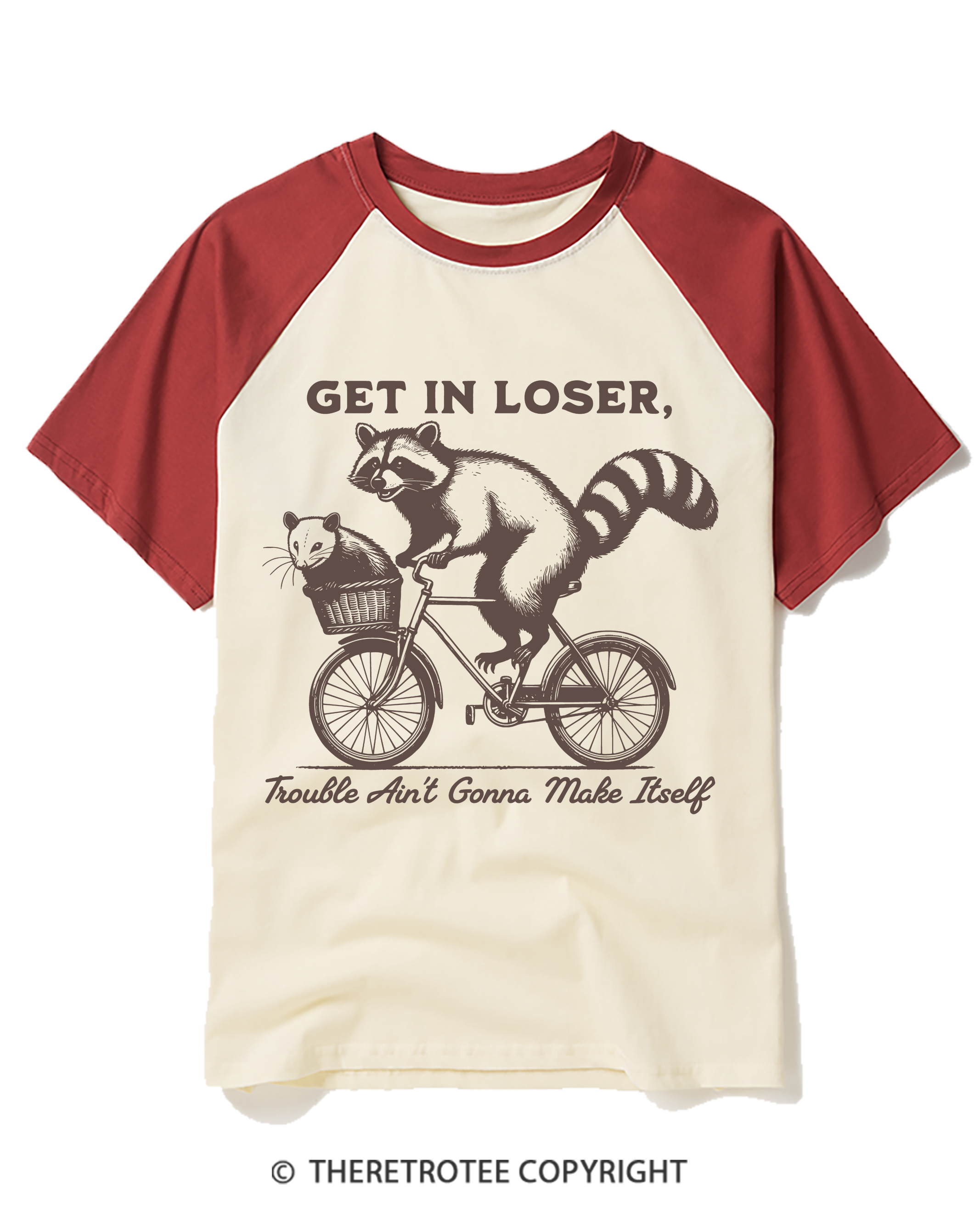 TheRetroTee Get In Loser Raglan Baseball T-Shirt