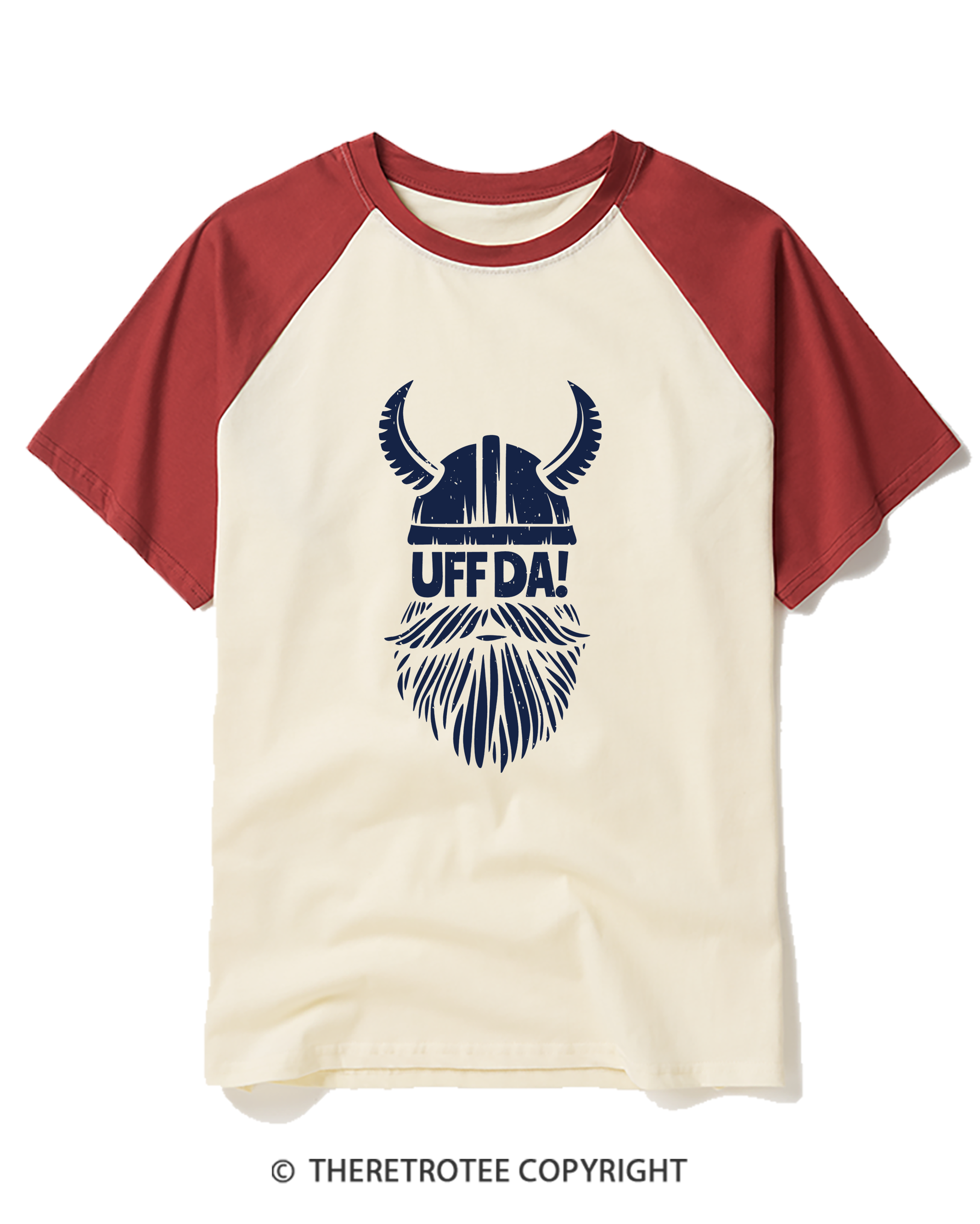 TheRetroTee Uffda Raglan Baseball T-Shirt