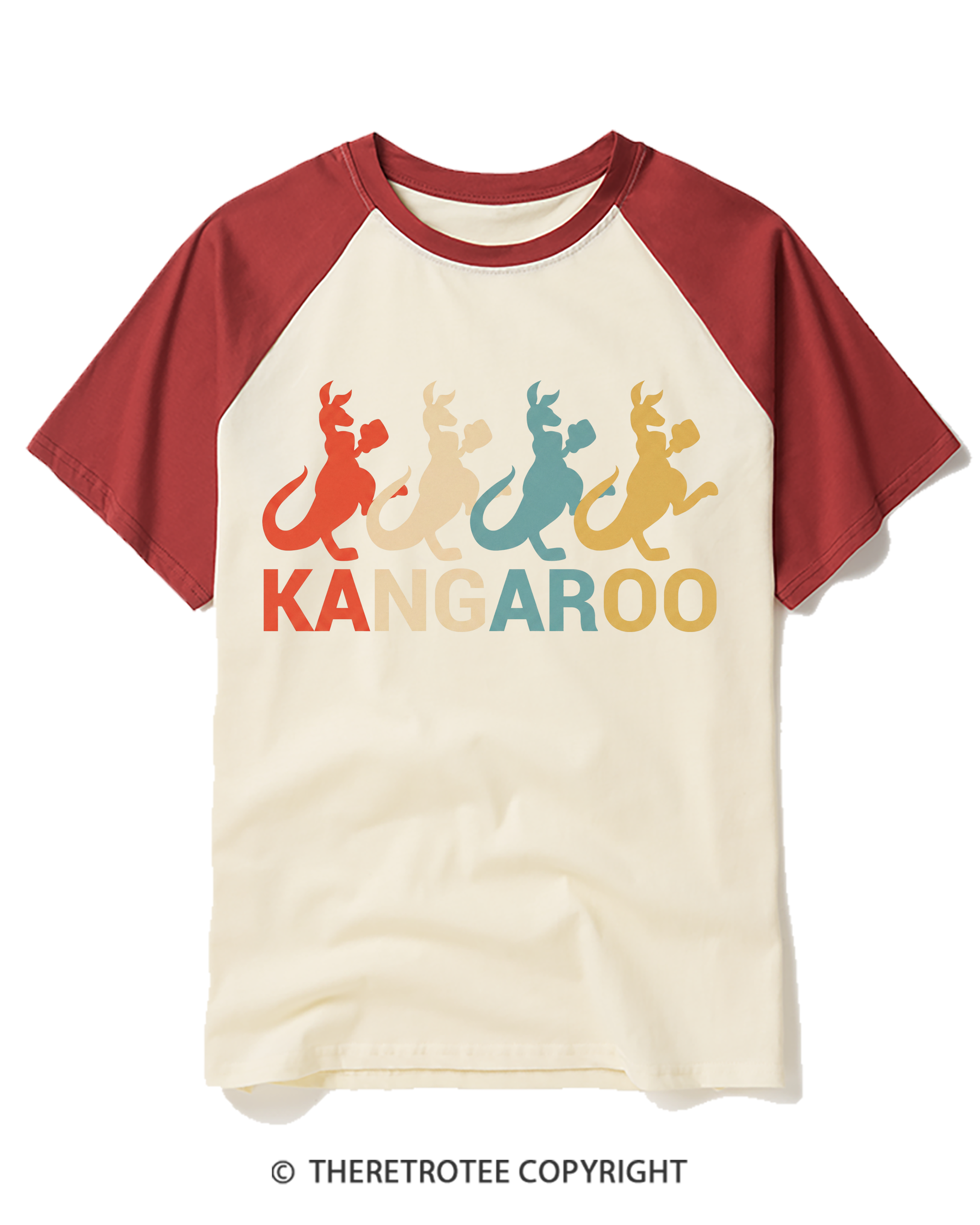 TheRetroTee Kangaroo Raglan Baseball T-Shirt