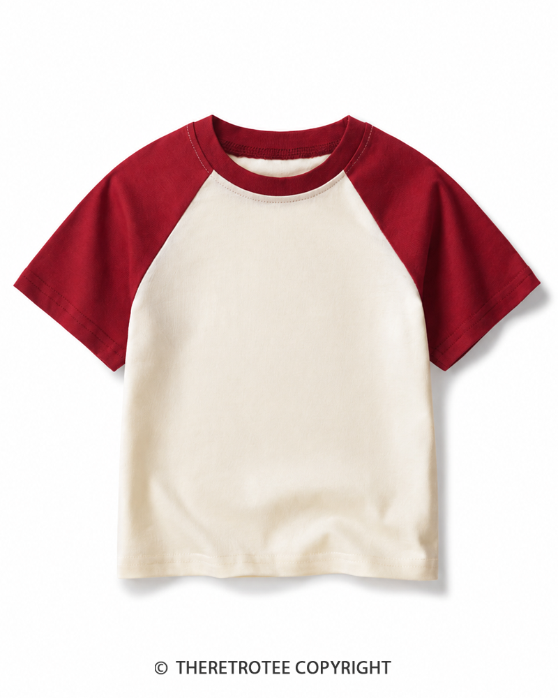 TheRetroTee Personalized Kids Raglan Baseball T-Shirt