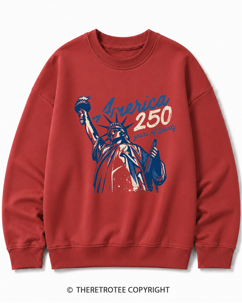 TheRetroTee 250 Years Of Liberty Retro 1776 Cotton Sweatshirt