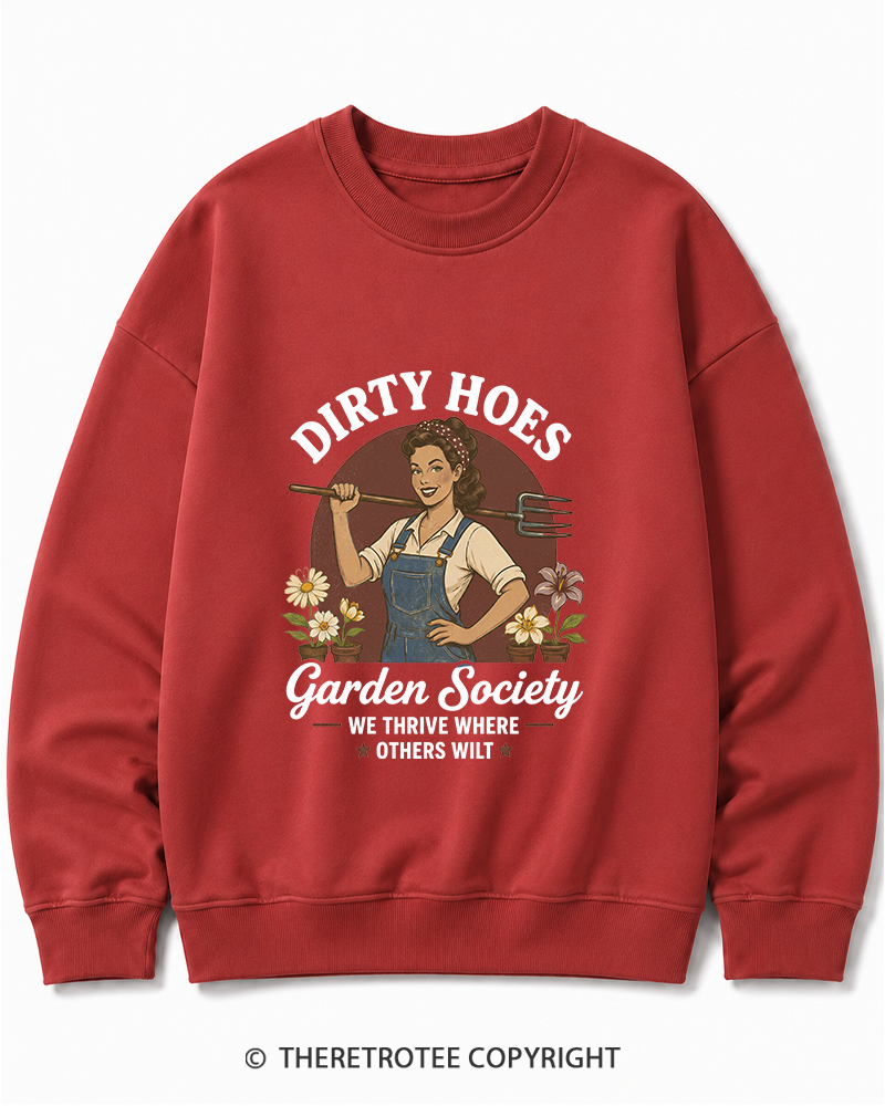 TheRetroTee Dirty Hoes Garden Society 1950s Cotton Sweatshirt