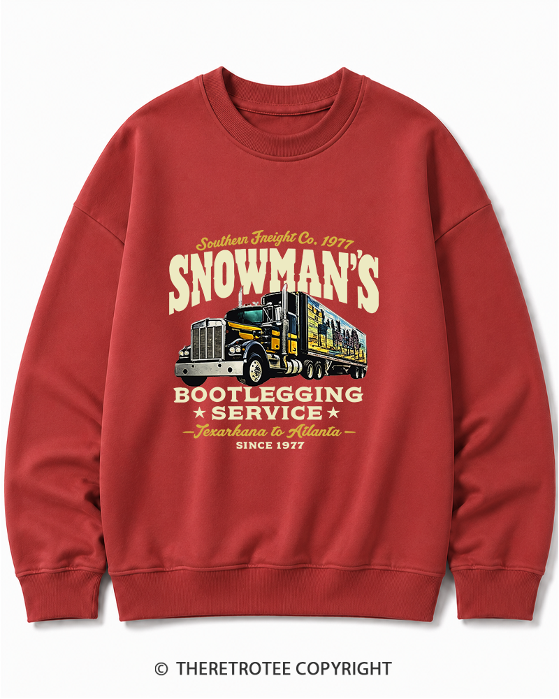 TheRetroTee Snowman's Bootlegging Service 1970s Cotton Sweatshirt