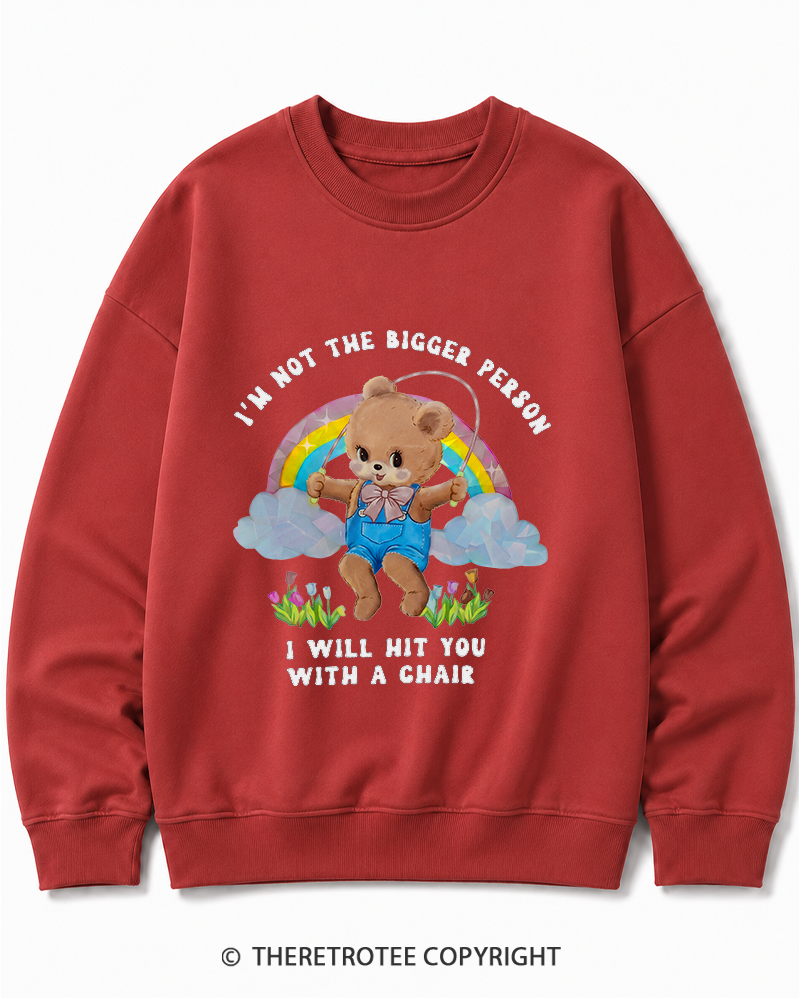 TheRetroTee Not The Bigger Person 1970s Cotton Sweatshirt