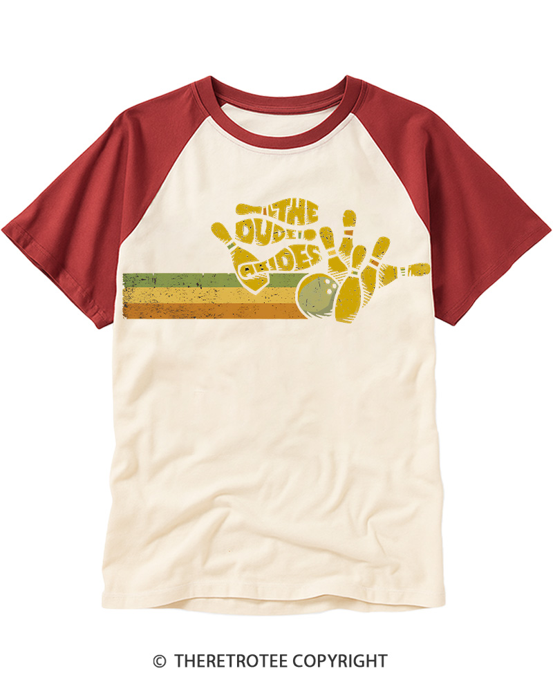 TheRetroTee Dude 1970s Raglan Baseball T-Shirt