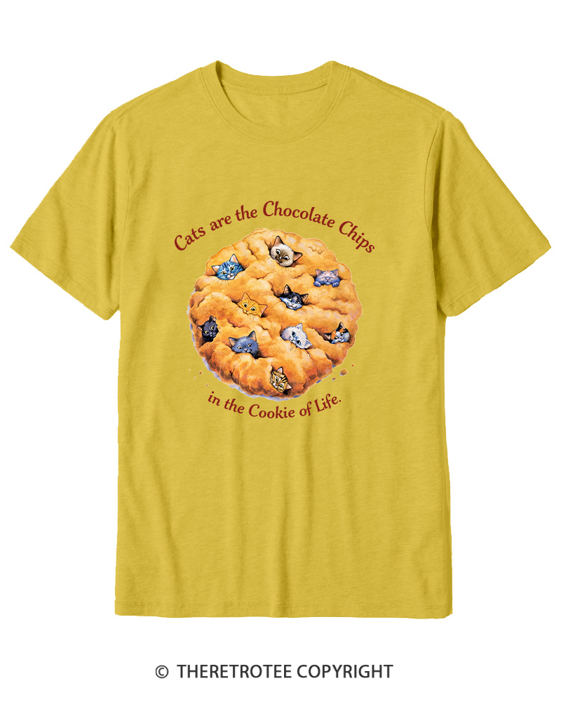 TheRetroTee Cats are the Chocolate Chip 1990s Cotton T-Shirt