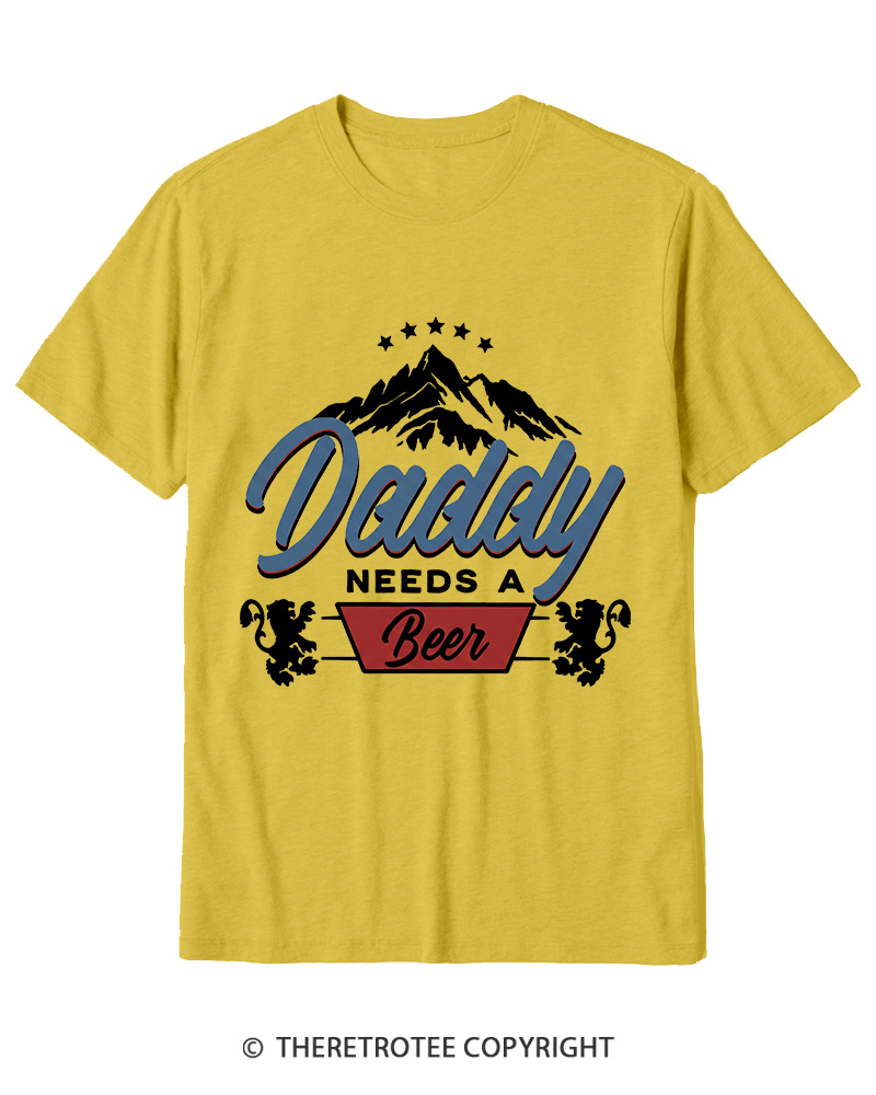TheRetroTee Dad Needs A Beer 1970s Cotton T-Shirt
