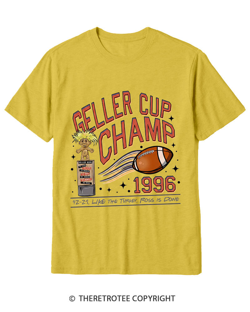 TheRetroTee Geller Bowl 1990s Cotton T-Shirt