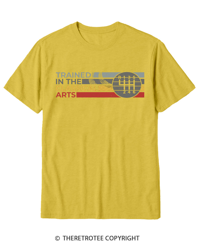 TheRetroTee Trained In The Classical Arts Speed Manual Transmission 1980s Cotton T-Shirt