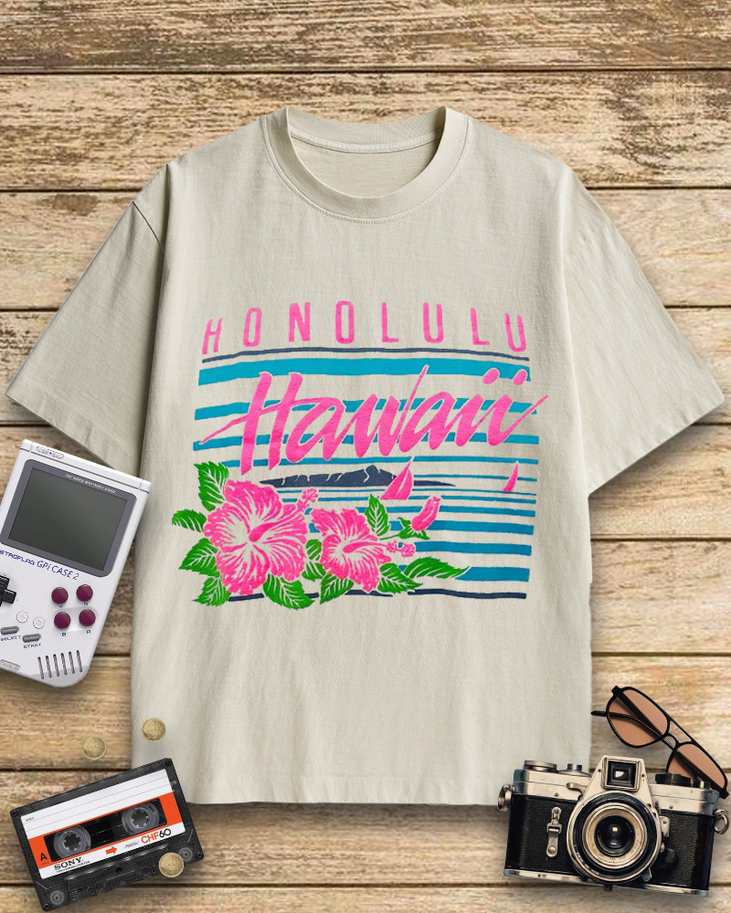 TheRetroTee 80s Honolulu Cotton T-Shirt