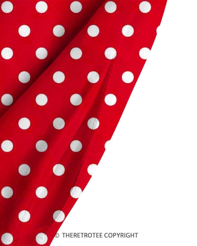 TheRetroTee 1950s Vintage Red Polka Dot Rockabilly Strappy Maxi Dress