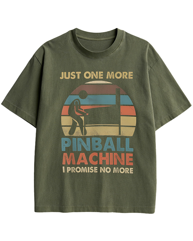 TheRetroTee Just One More Pinball Machine 1970s Cotton T-Shirt