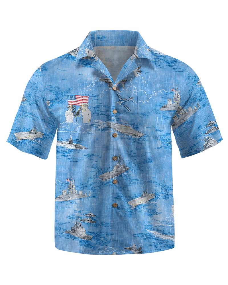 NAVY HONOR, COURAGE, COMMITMENT FUNNY Hawaiian Shirt