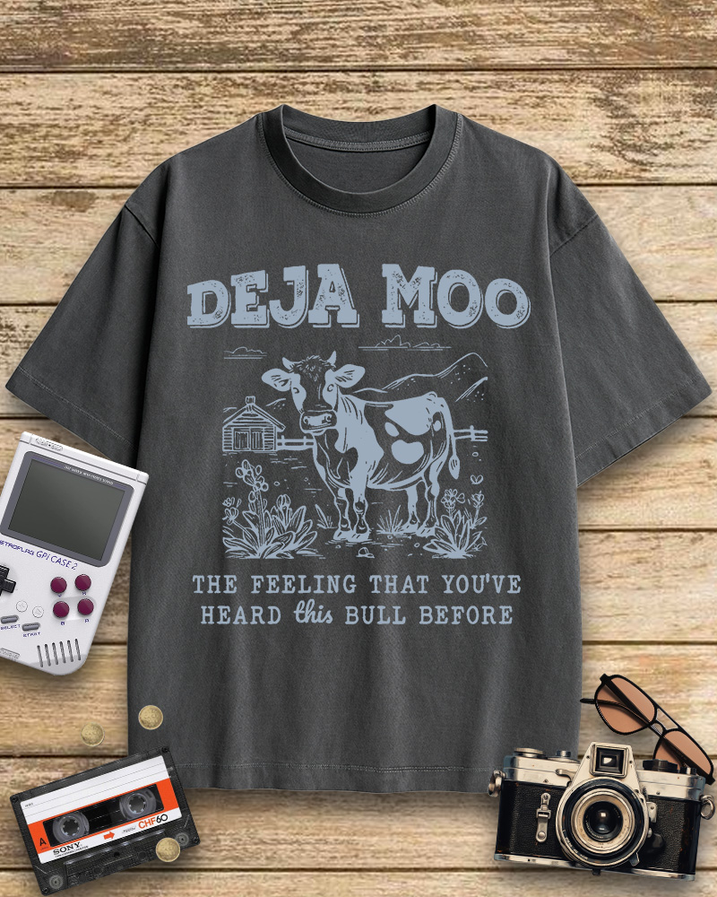 TheRetroTee Deja Moo 2000s Cotton T-Shirt